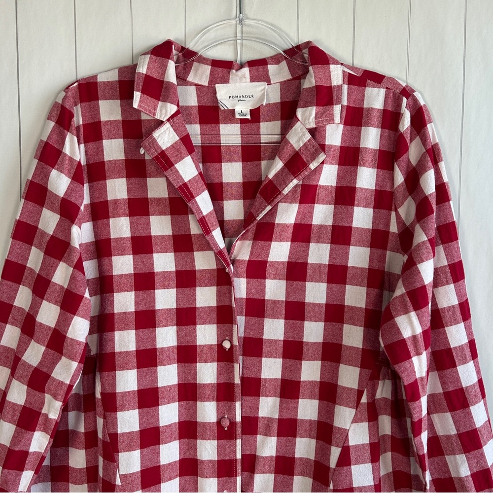 Tuckernuck Pomander Place size L Scarlett button down apple red gingham cotton - Picture 2 of 12